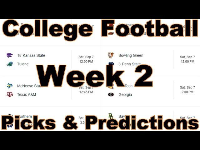 2024 College Football Week 2 Picks And Predictions