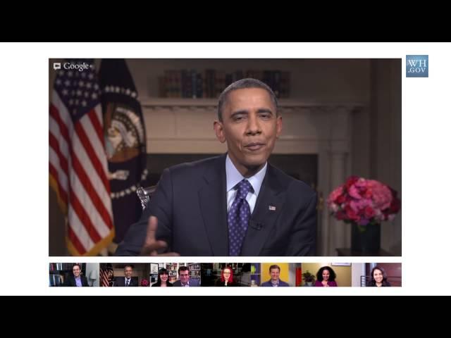 President Obama says "Don't Forget to Be Awesome" in a Google+ Hangout