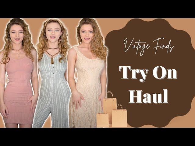 TRY ON HAUL Vintage | Model Goes Thrifting!