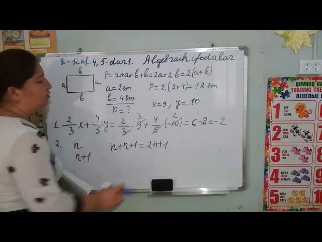 8 sinf 4 5 dars  Algebraik ifodalar