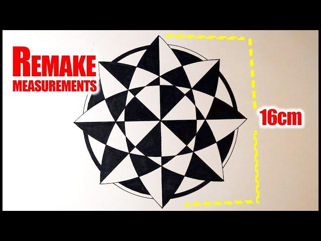 Simple Geometric Art - Remake by Edward Black Rose - Visible Lines, Measurements