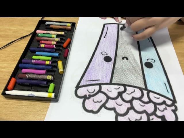 Coloring a beautiful picture of a popcorn jar.