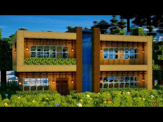 Minecraft: How To Build Modern Wooden House In 5 Min In Minecraft! Tutorial!