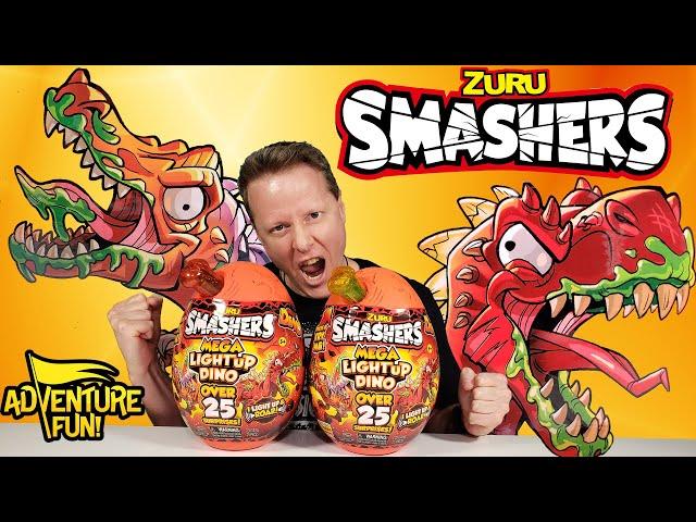 Zuru Smashers Mega Light Up Dino Over 25 Surprises Series 4 With T-Rex Adventure Fun Toy review!