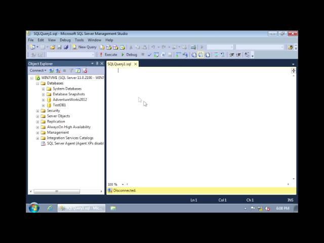 SQL Server 2012 - Creating a database