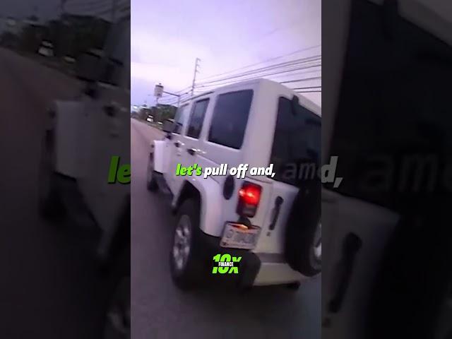 Cop rear ends jeep after not paying attention to the road 