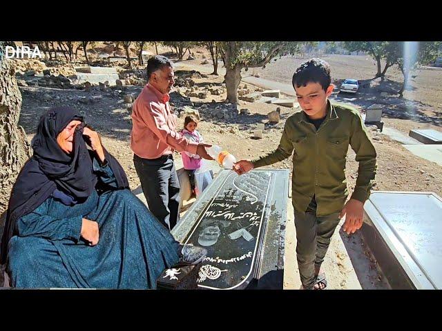 A Journey of Remembrance: Grandmother and Grandchildren at Grandpa's Grave