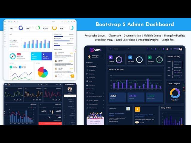 CRM Dashboard Bootstrap 5 Admin Template with Dark Theme