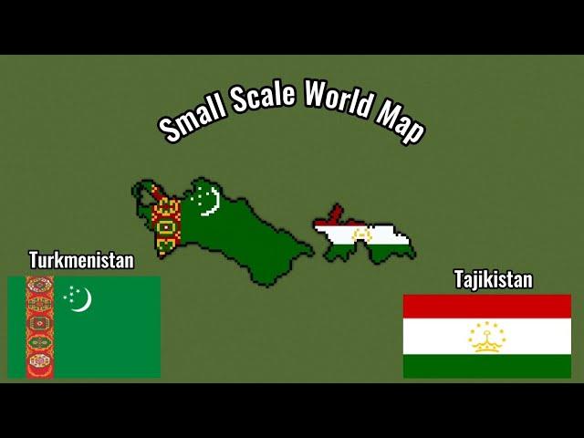 Small Scale in Minecraft Part 24: Turkmenistan, and Tajikistan