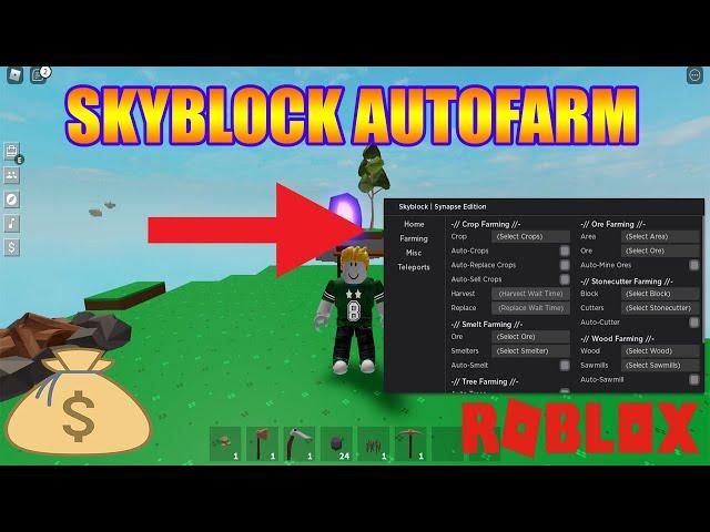 OP SKY BLOCK AUTO FARM GUI OUT NOW FOR ROBLOX  (AUTO CROP,AUTO ORES AND MORE!!)