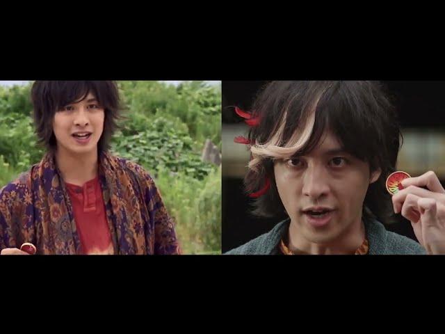 Kamen Rider OOO Ankh and Eiji Henshin comparison