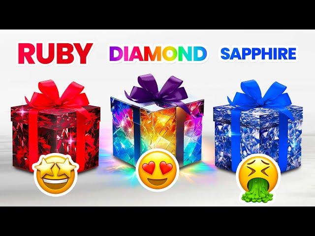 Choose Your Gift!  Ruby, Diamond or Sapphire 