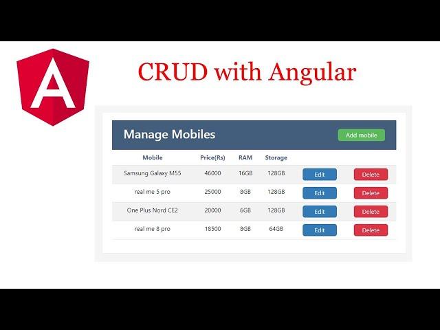 Crud operations with angular | Crud operations in angular | CRUD | Angular CRUD operations | Angular