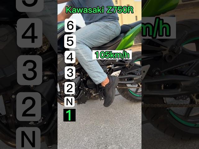 Maximum speed for each gear on a Kawasaki Z750R