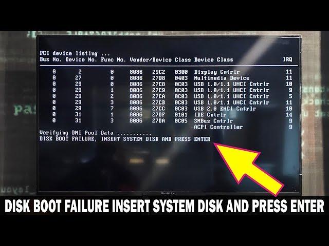 [SOLVED] DISK BOOT FAILURE INSERT SYSTEM DISK AND PRESS ENTER