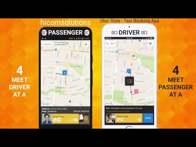 Uber style   Taxi Booking App   Best App of HiCom Solutions