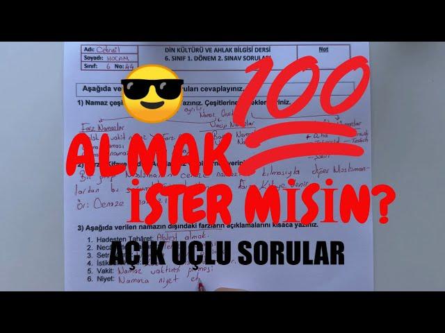 6. Sınıf Din Kültürü 1. Dönem 2. Yazılı