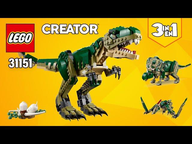 LEGO Creator 3in1 T. Rex (31151)[626 pcs] Triceratops & Pterodactyl | Building Instructions | TBB