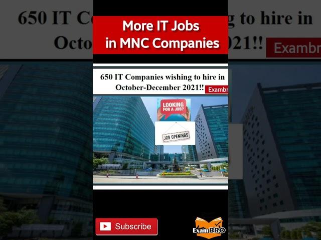 650 IT Companies wishing to hire in October-December 2021!! #itjobs #jobs_2021 #2021  #shorts