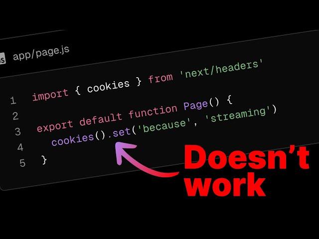 Why you can't set cookies in Server Components