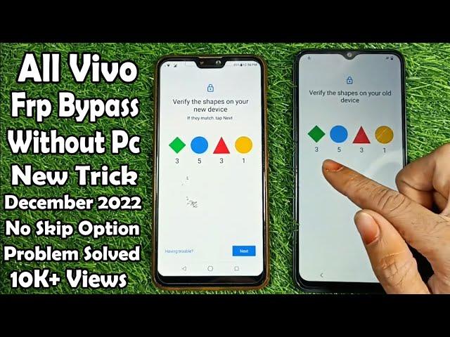 Vivo Y22 Frp Bypass Without Pc New Trick December 2022/ No Skip Option Problem Solved 100%