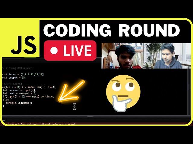 JavaScript LIVE Coding Interview Round (Mock)