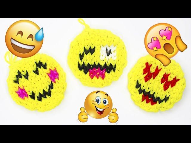 EMOJI mosaic from rubber bands on a loom | EMOJI Rainbow loom bands