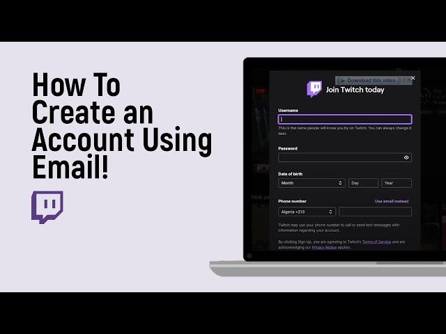 How to Create a Twitch Account Using email [easy]