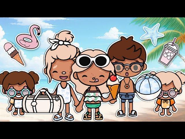 Summer Beach Day in SWEDEN   | *with voice* | Toca Boca Family Roleplay