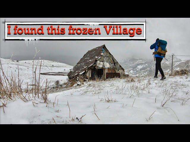 I found this frozen Village on the Mountain || Silent Winter Hiking || Solo Hiking