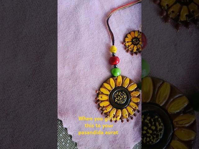 clay se banaye sunflower  necklace #fevicrylhobbyideas #fevicrylmouldit #trendingshorts #diycrafts