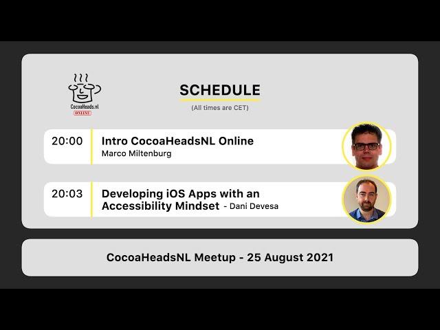 CocoaHeadsNL Online Meetup, 25 August 2021