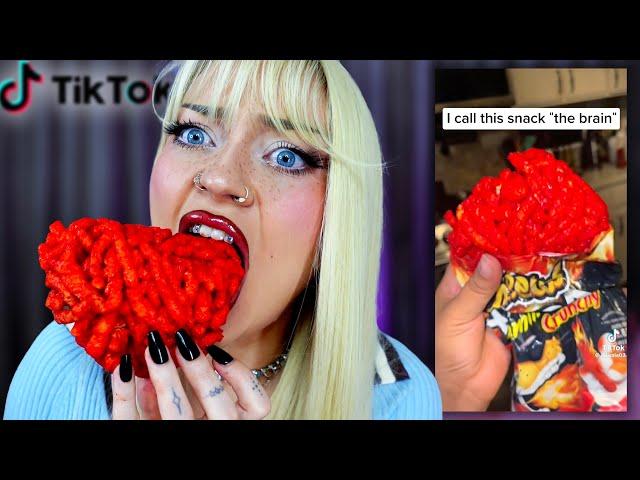 testing very questionable Tik Tok food hacks (hot cheeto brain???)