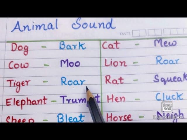 Animal sounds | Sounds made by animals | Animal sound names | Class 1,2 | EVS