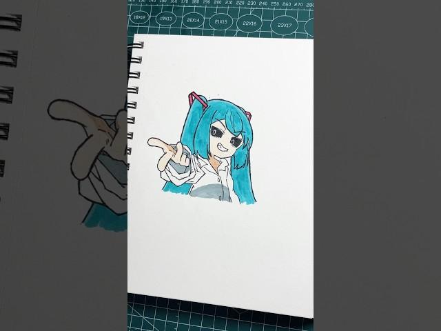 Mimukauwa Miku Drawing #drawing #anime #shorts #hatsunemiku #miku