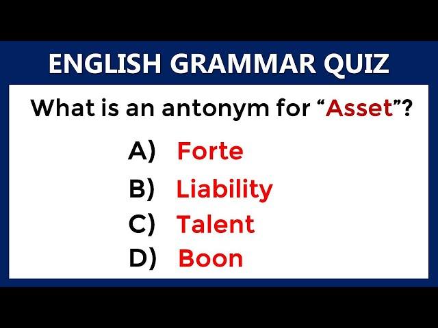 Antonyms Quiz: CAN YOU SCORE 40/40? #challenge 17