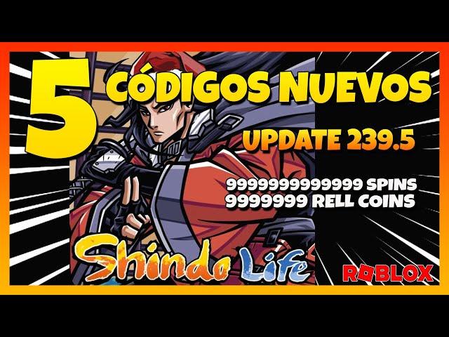 5 CÓDIGOS NUEVOS de  SHINDO LIFE  Update 239.5  Códigos de Shinobi LIfe 2 Roblox 2024 EMiLiOR