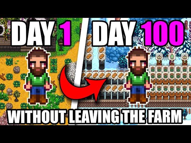 I Played 100 days of Stardew Valley BUT Cannot Leave the Farm