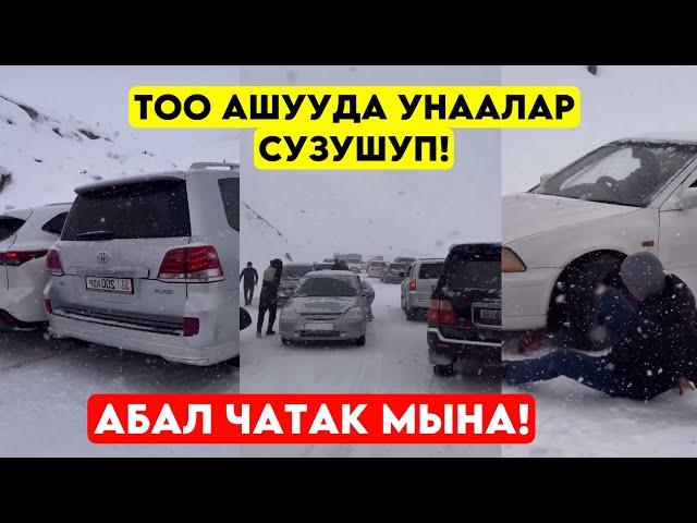 Төө ашууда катуу КАР ЖААП жолдор тайгак болуп! УНААЛАР сүзүшүп азыркы абал