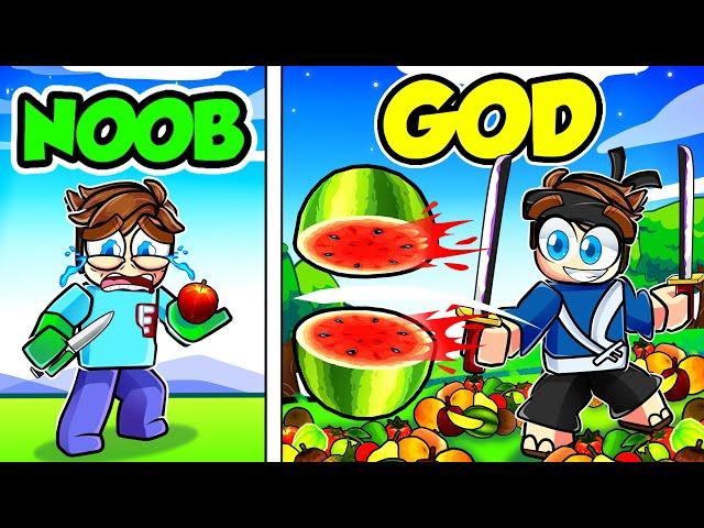 Upgrading NOOB to GOD in FRUIT NINJA SIMULATOR (roblox)