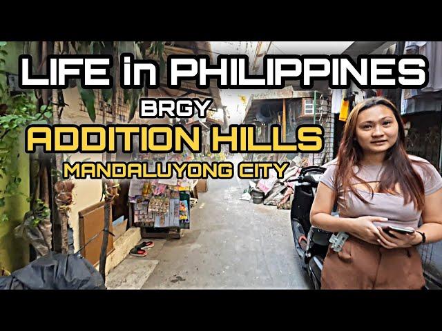 UNSEEN LIFE in BRGY ADDITION HILLS | EXTREME WALK at NARROW ALLEY in MANDALUYONG PHILIPPINES [4K]