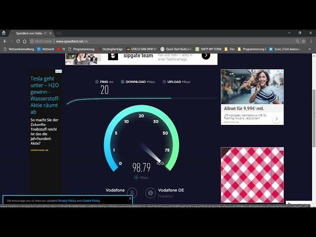 Vodafone Speedtest (100 mbit/s Download + 50 mbit/s Upload Option!!) | 4K (2018)