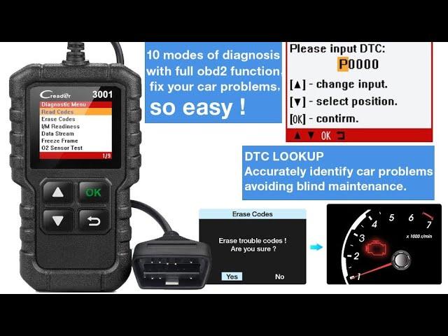 Мультимарочный OBD II сканер  LAUNCH X431 CR3001 с AliExpress. Диагностируем систему впрыска.