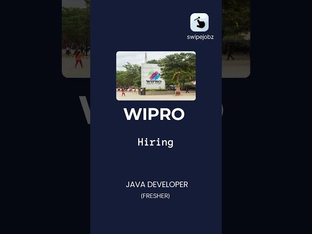 Wipro is hiring for Java Developer | Fresher #java #javadeveloper