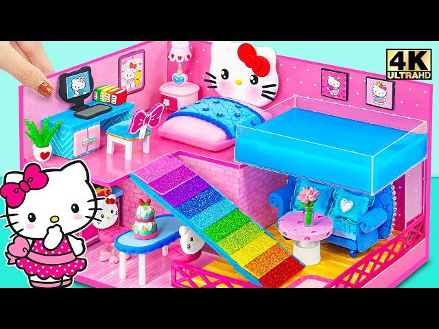 Make Hello Kitty House with Bedroom, Kitchen, Rainbow Slide, Infinity Pool ️ DIY Miniature House