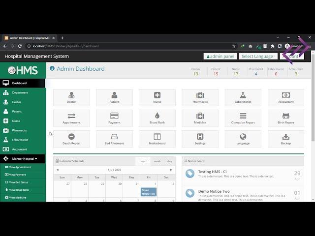 Hospital Management System in PHP MySQL CodeIgniter with Source Code - CodeAstro