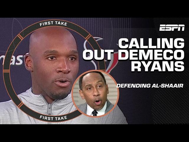 'THAT'S STUPID!' - Stephen A. on DeMeco Ryans' comments DEFENDING Azeez Al-Shaair | First Take