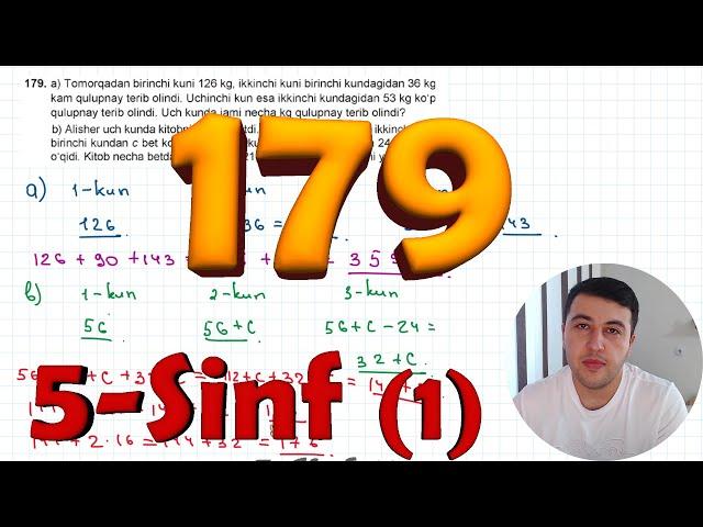 179-masala 5-sinf MATEMATIKA javoblari