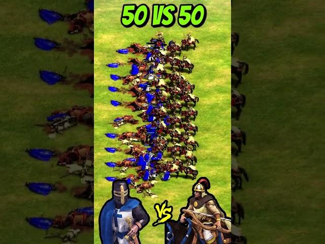 50 Elite Teutonic Knights vs 50 Elite Mangudai (AoE2) #Shorts
