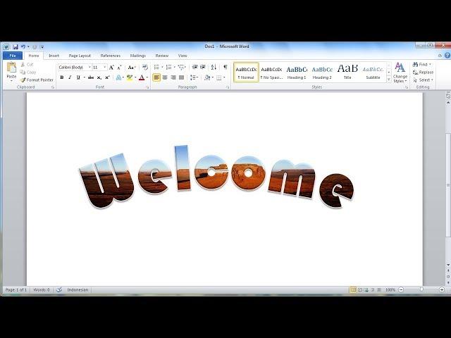 Microsoft word tutorial |How to Quickly Put an Image Inside Text in Word 2010